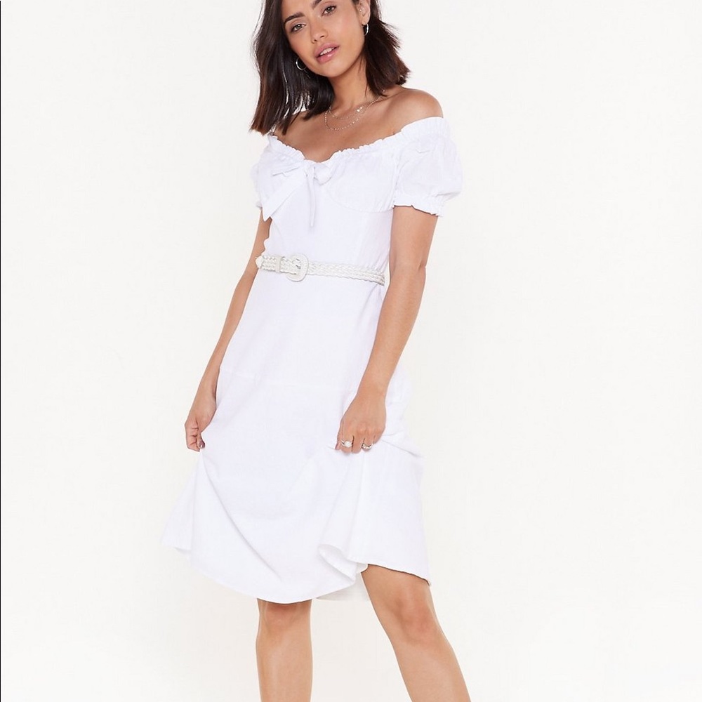 You Bust Go Off-the-Shoulder Midi Dress